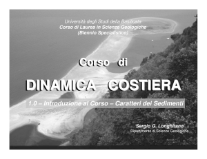 Lezione I - Introduzione e Caratteri Sedimenti