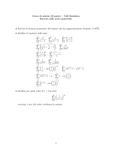 Esercizi su serie numeriche