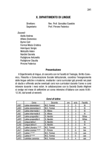 X. dIPartIMento dI LIngUe - Pontificia Università della Santa Croce
