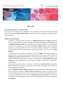 scheda LMC e sport ok - Leucemia mieloide cronica