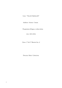 Indirizzo Scienze Umane Programma di lingua e cultura latina A.Sc