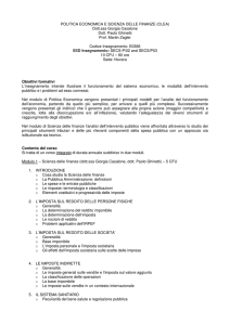 POLITICA ECONOMICA E SCIENZA DELLE FINANZE (CLEA)