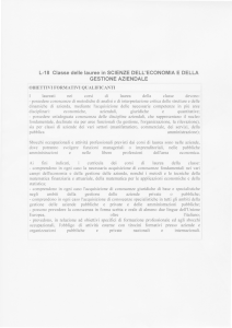 L-18 Classe delle lauree in SCIENZE DELL`ECONOMIA E DELLA