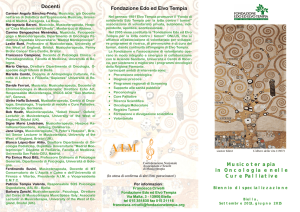 Musicoterapia in Oncologia e nelle Cure Palliative Docenti