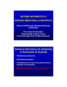 Sistema informativo di marketing in Economia di Scarsità