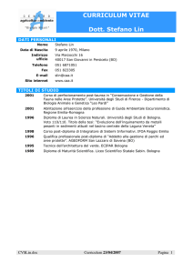 CURRICULUM VITAE Dott. Stefano Lin