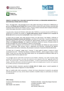 Ufficio Stampa Fondazione IRCCS Policlinico San Matteo Antonio
