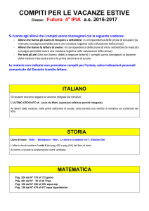 Futura 4 IPIA 2016-17 COMPITI PER LE VACANZE ESTIVE