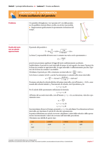Il moto oscillatorio del pendolo - Zanichelli online per la scuola