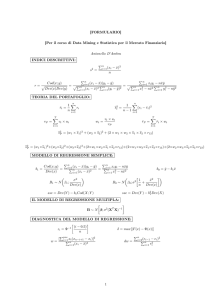 [FORMULARIO] [Per il corso di Data Mining e Statistica per il