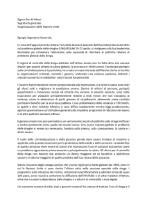 Signor Ban Ki-Moon Segretario generale Organizzazione delle