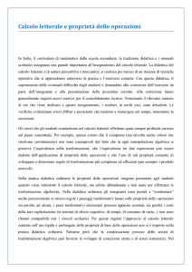 Calcolo letterale e proprietà delle operazioni
