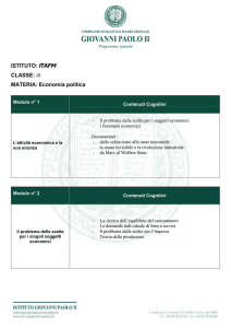 ISTITUTO: ITAFM CLASSE: III MATERIA: Economia politica