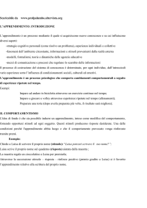 Teorie dell`apprendimento - Psicologia