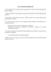 AVV. GIOVANNI BERETTA - Nato a Brescia il 23