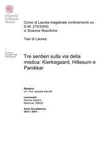 Tre sentieri sulla via della mistica: Kierkegaard, Hillesum e Panikkar