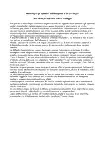 Manuale per gli operatori dell`emergenza in otto lingue