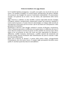 Il discorso familiare. Ieri, oggi, domani. Ieri il modello familiare