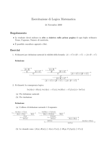 Esercitazione di Logica Matematica