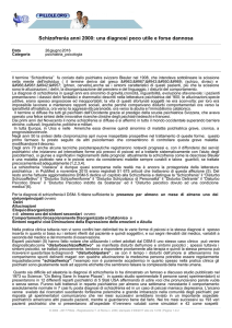 Schizofrenia anni 2000: una diagnosi poco utile e forse