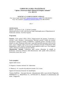 Genetica e alimentazione animale