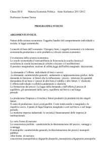 Classe III H Materia Economia Politica Anno Scolastico 2011\2012