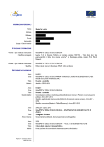 FORMATO EUROPEO PER IL CURRICULUM VITAE