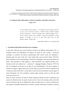 Circolarità riflessiva e fasi della ricerca sociale