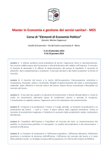 PROGRAMMA Elementi di ECONOMIA POLITICA