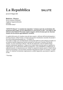 La Repubblica SALUTE - Metodo Alfred Tomatis