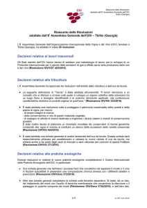 Consultare il riassunto delle risoluzioni dell`OIV