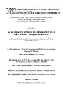 La costituzione di fronte alle situazioni di crisi