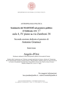 aula 4, IV piano in via Zamboni 38 Antonio Gramsci Angelo d`Orsi