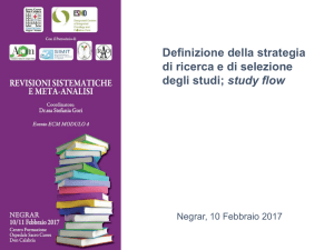 Definizione della strategia di ricerca e di selezione degli studi