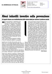Abusiinfantili :investire sulla prevenzione