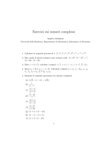 Esercizi sui numeri complessi