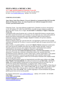 Comunicato stampa "Festa della Musica" - Concerti