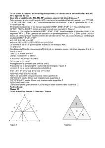 Da un punto M, interno ad un triangolo equilatero, si conducano le