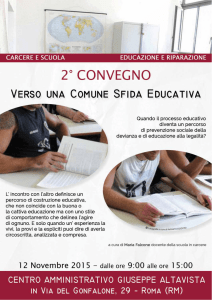 "Carcere e Scuola. Verso una comune sfida educativa"