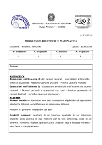 A.S.2015/16 PROGRAMMA DIDATTICO DI MATEMATICA