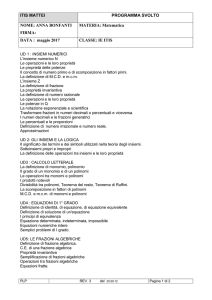 prof.Pavesi Luciano MATERIA: Matematica | anno