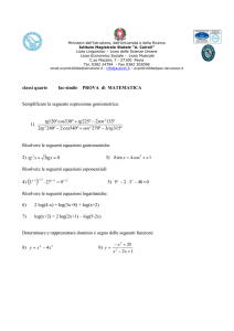 classi quarte fac-simile PROVA di MATEMATICA Semplificare la