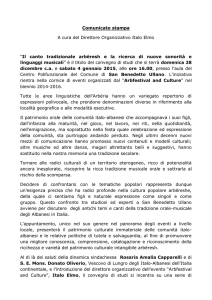Comunicato stampa A cura del Direttore Organizzativo