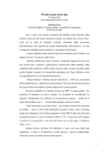 Crisi del welfare e servizio sociale circolarità e prospettive