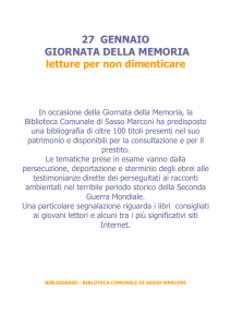 27 GENNAIO GIORNATA DELLA MEMORIA letture per non