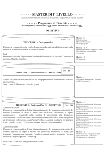 programma tirocinio master coordinamento trapianti