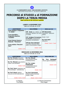 PERCORSI di STUDIO e di FORMAZIONE DOPO LA TERZA MEDIA