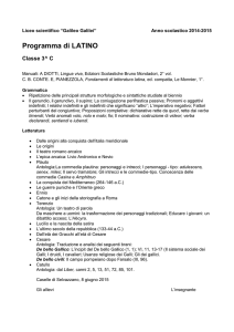 Programma di LATINO - Liceo Galileo Galilei