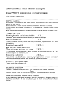 Fisiologia della cellula eccitabile 1 C.F.U. Funzioni nervose 1 C.F.U.