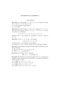 TUTORATO DI ALGEBRA 1 1. RELAZIONI Esercizio 1.1. Nell